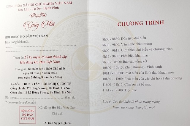 Hội đồng liên lạc Họ Đào Việt Nam 25 năm xây dựng và phát triển